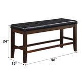 Urbana Black PU & Espresso Counter Height Bench - Ornate Home