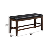 Urbana Black PU & Espresso Counter Height Bench - Ornate Home