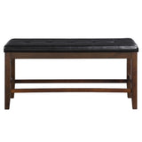 Urbana Black PU & Espresso Counter Height Bench - Ornate Home