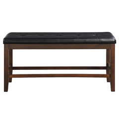 Urbana Black PU & Espresso Counter Height Bench - Ornate Home
