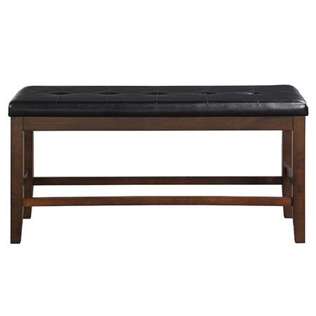 Urbana Black PU & Espresso Counter Height Bench - Ornate Home