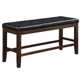 Urbana Black PU & Espresso Counter Height Bench - Ornate Home