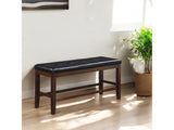 Urbana Black PU & Espresso Counter Height Bench - Ornate Home