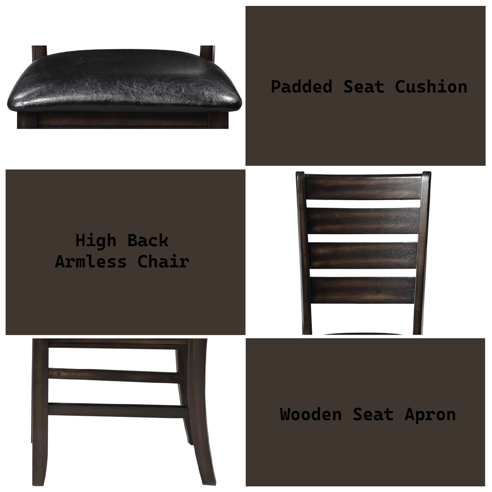 Urbana Side Chair in Black and Espresso (Set of 2) 74624 - Ornate Home