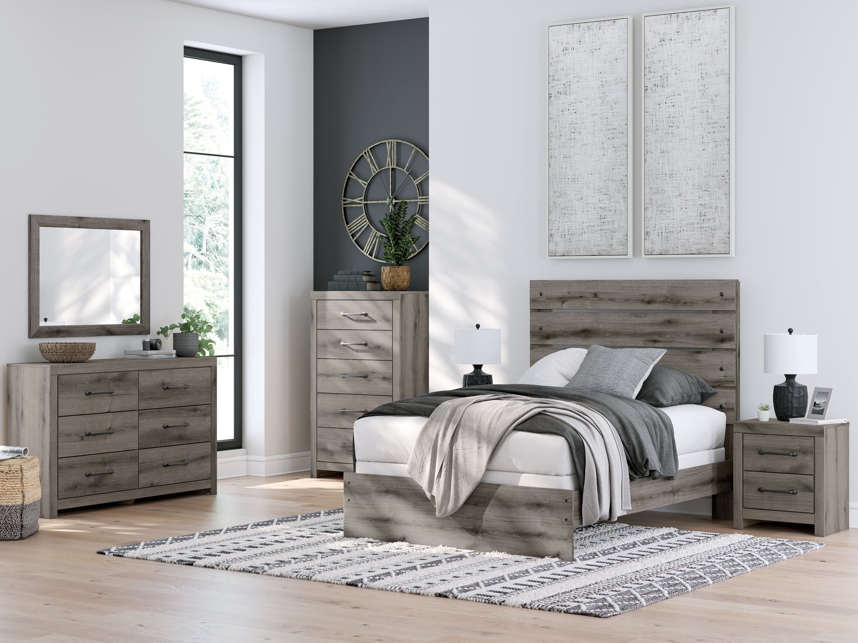 Urbanoore Brown Gray Full Panel Youth Bed - Ornate Home