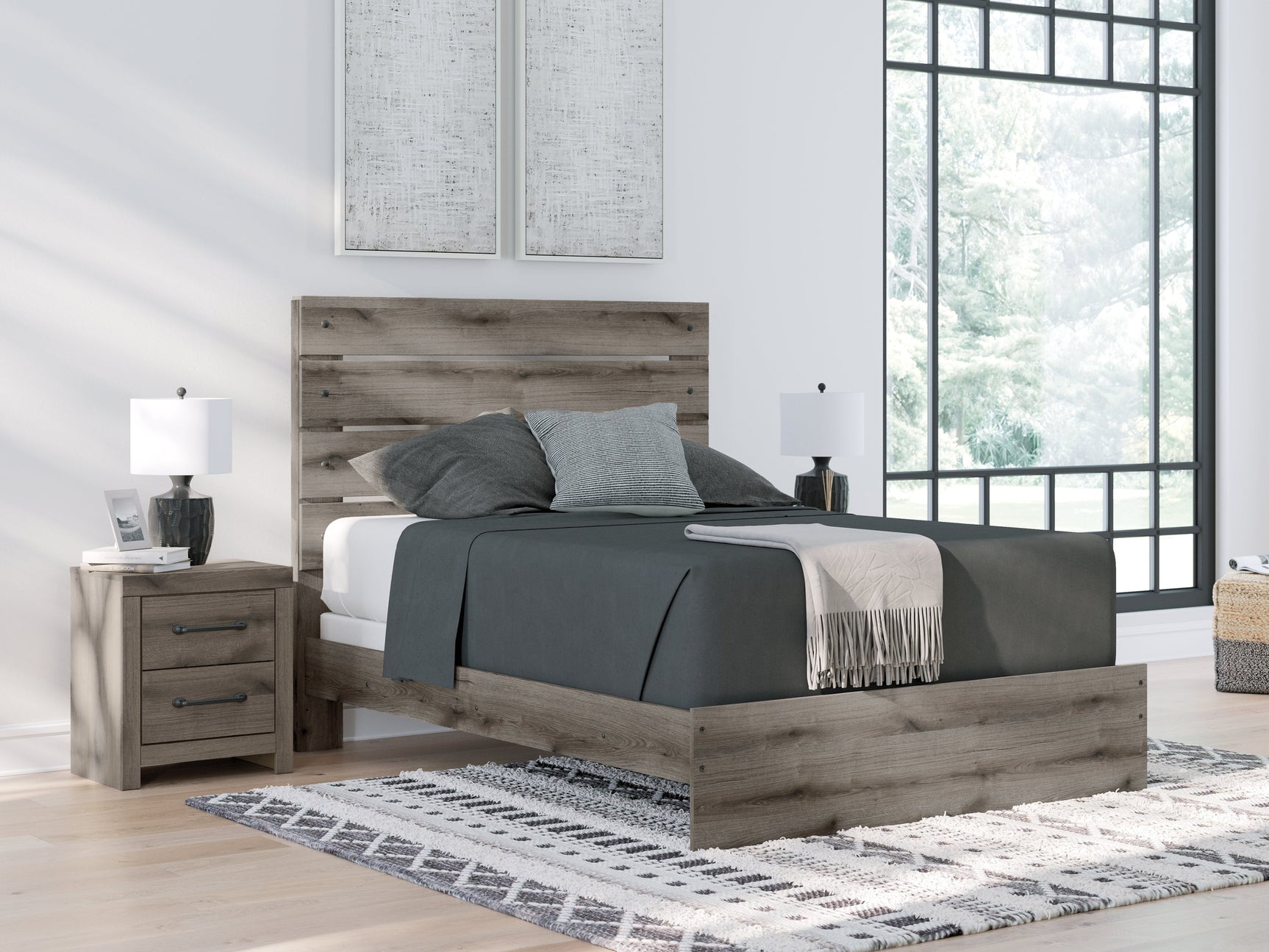 Urbanoore Brown Gray Queen Panel Bed - Ornate Home