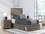 Urbanoore Brown Gray Twin Panel Youth Bed with Storage (Online Special Price) - Ornate Home