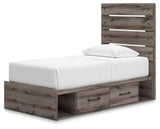 Urbanoore Brown Gray Twin Panel Youth Bed with Storage (Online Special Price) - Ornate Home