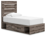 Urbanoore Brown Gray Twin Panel Youth Bed with Storage (Online Special Price) - Ornate Home