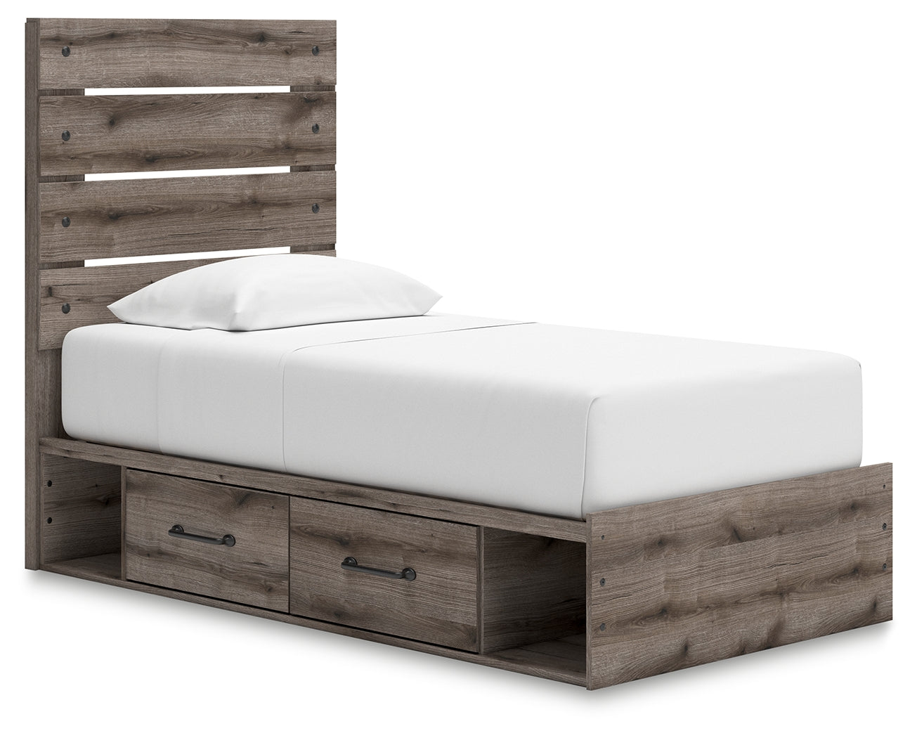Urbanoore Brown Gray Twin Panel Youth Bed with Storage (Online Special Price) - Ornate Home