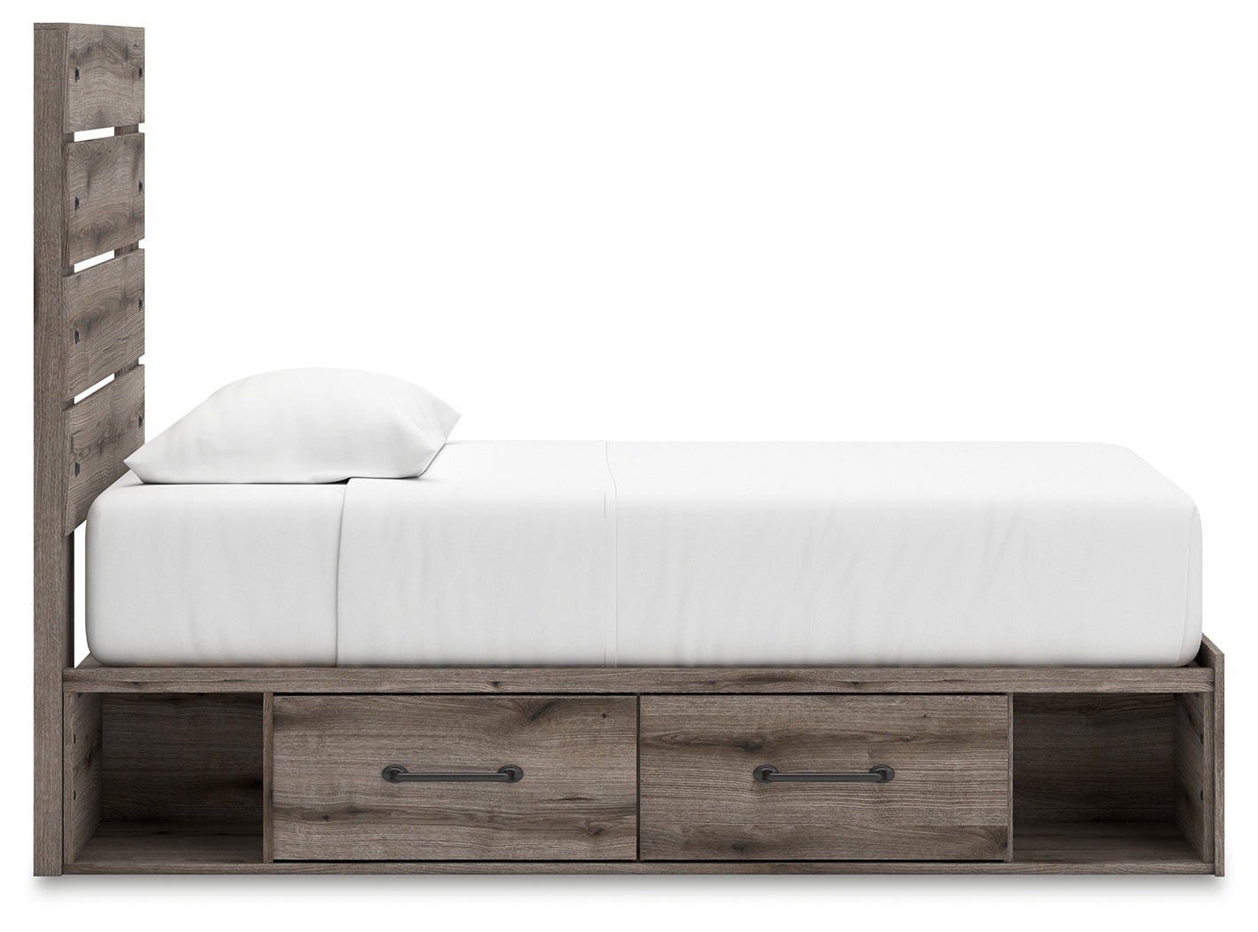 Urbanoore Brown Gray Twin Panel Youth Bed with Storage (Online Special Price) - Ornate Home