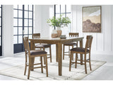 Urbinforte Light Brown Counter Height Extension Dining Table and 4 Barstools - Ornate Home