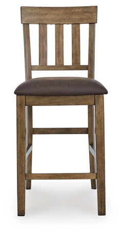 Urbinforte Light Brown Counter Height Extension Dining Table and 4 Barstools - Ornate Home