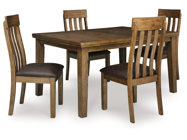 Urbinforte Light Brown Extension Dining Table and 4 Chairs - Ornate Home