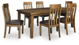 Urbinforte Light Brown Extension Dining Table and 6 Chairs - Ornate Home