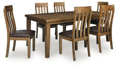 Urbinforte Light Brown Extension Dining Table and 6 Chairs - Ornate Home