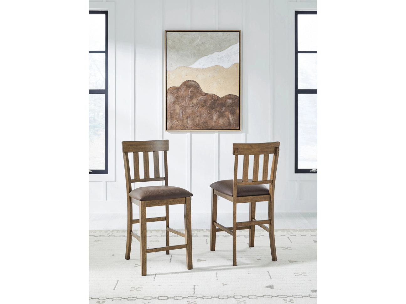 Urbinforte Light Brown Upholstered Barstool (Set of 2) - Ornate Home