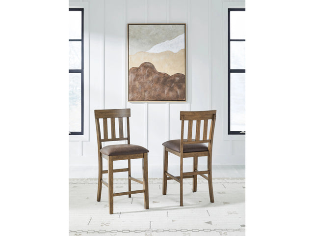 Urbinforte Light Brown Upholstered Barstool (Set of 2) - Ornate Home