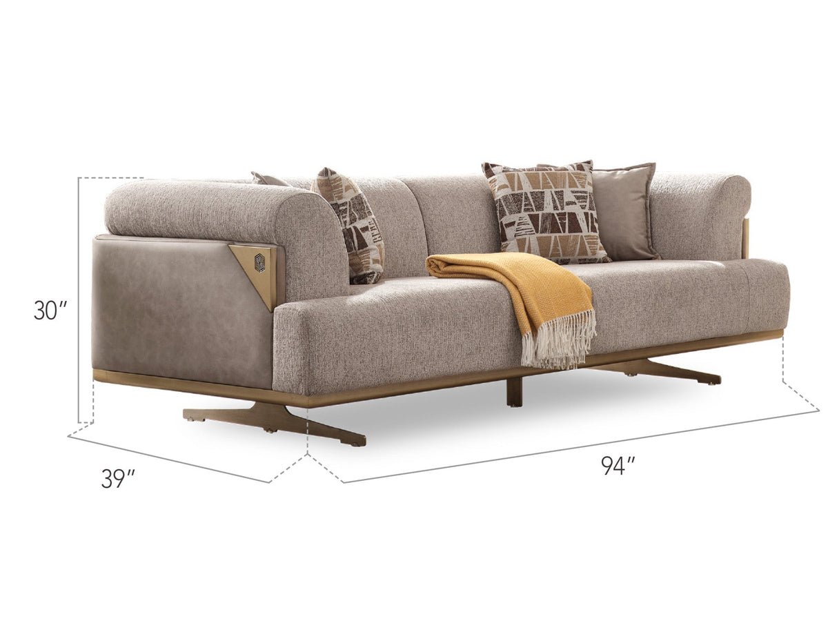 Urla Cream 4-pieces (Sofa & Module Sofa & 2 Chair) Living Room Set - Ornate Home