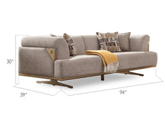 Urla Cream 4-pieces (Sofa & Module Sofa & 2 Chair) Living Room Set - Ornate Home