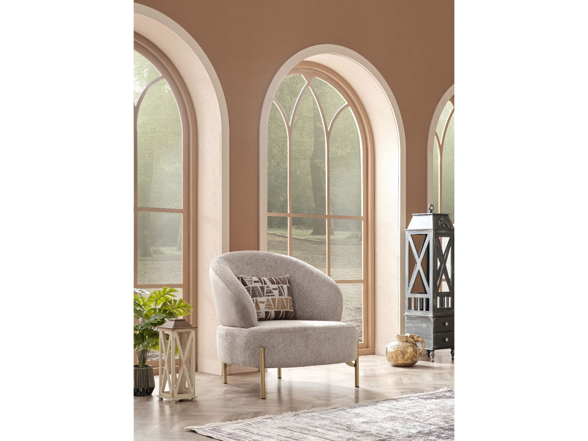 Urla Cream 4-pieces (Sofa & Module Sofa & 2 Chair) Living Room Set - Ornate Home