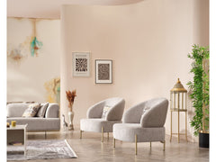Urla Cream 4-pieces (Sofa & Module Sofa & 2 Chair) Living Room Set - Ornate Home
