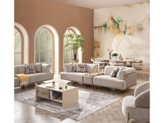 Urla Cream 4-pieces (Sofa & Module Sofa & 2 Chair) Living Room Set - Ornate Home