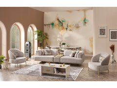 Urla Cream 4-pieces (Sofa & Module Sofa & 2 Chair) Living Room Set - Ornate Home