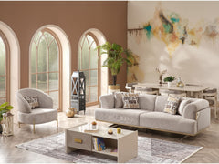 Urla Cream 4-pieces (Sofa & Module Sofa & 2 Chair) Living Room Set - Ornate Home