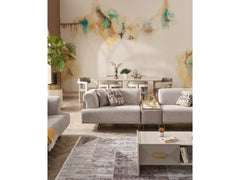 Urla Cream 4-pieces (Sofa & Module Sofa & 2 Chair) Living Room Set - Ornate Home