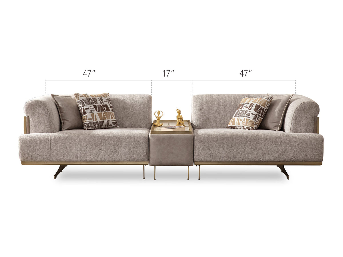 Urla Cream Stationary Module Sofa - Ornate Home