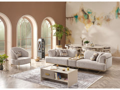 Urla Cream Stationary Module Sofa - Ornate Home