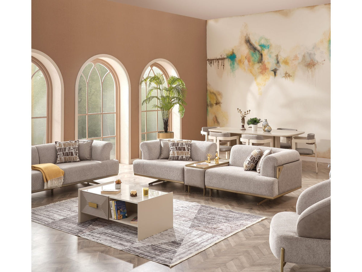 Urla Cream Stationary Sofa - Ornate Home
