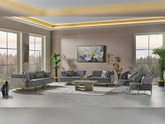 Urla Grey 4-pieces (Sofa & Module Sofa & 2 Chair) Living Room Set - Ornate Home