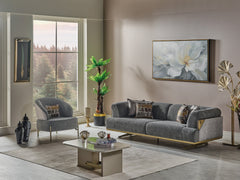 Urla Grey 4-pieces (Sofa & Module Sofa & 2 Chair) Living Room Set - Ornate Home