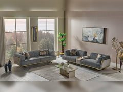 Urla Grey 4-pieces (Sofa & Module Sofa & 2 Chair) Living Room Set - Ornate Home