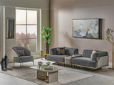 Urla Grey 4-pieces (Sofa & Module Sofa & 2 Chair) Living Room Set