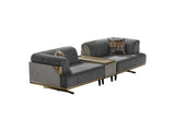 Urla Grey 4-pieces (Sofa & Module Sofa & 2 Chair) Living Room Set
