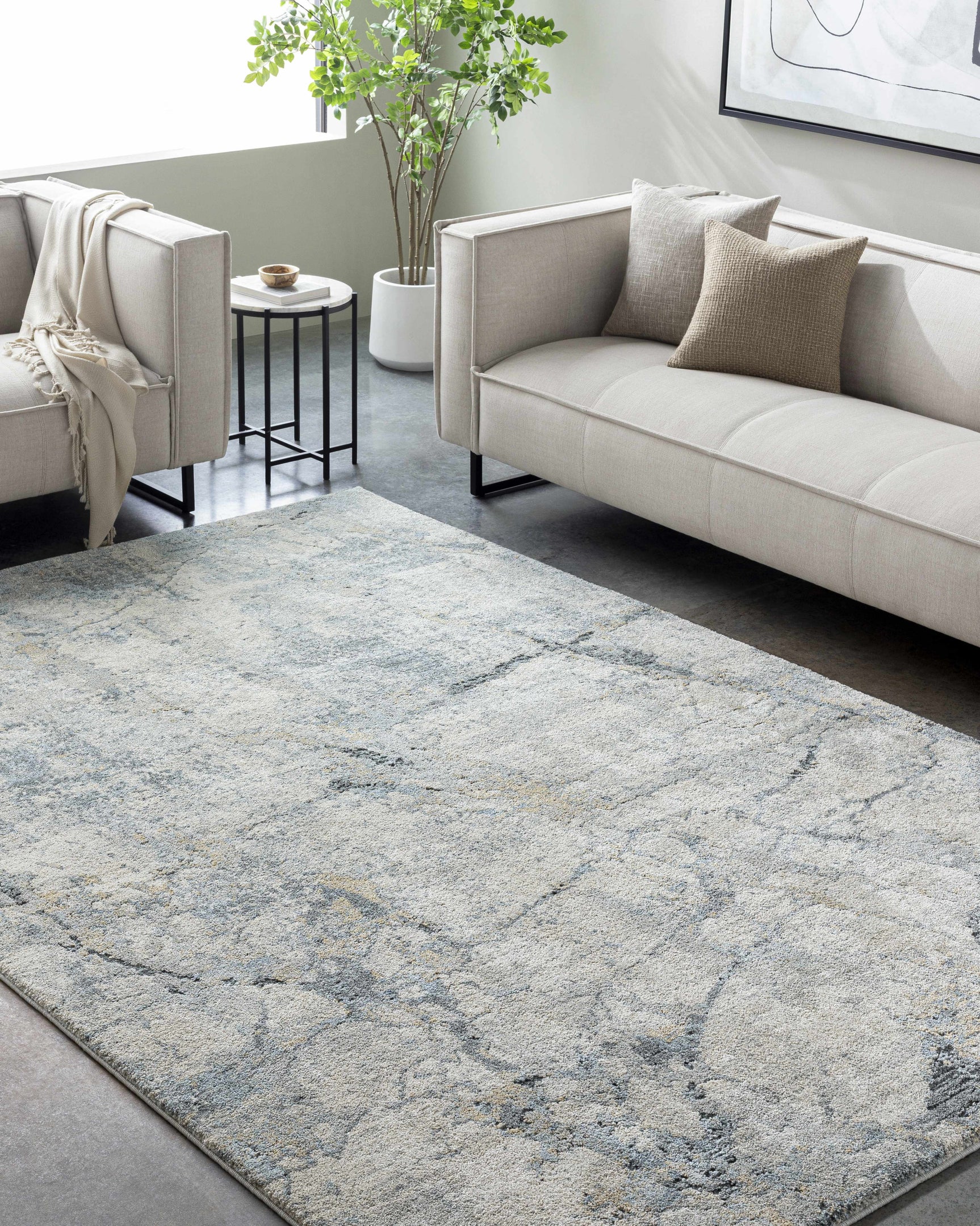 Urowo Light Gray Thick Luxe Rug - Ornate Home