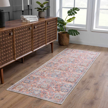 Urpi Rose & Blue Washable Area Rug - Clearance - Ornate Home