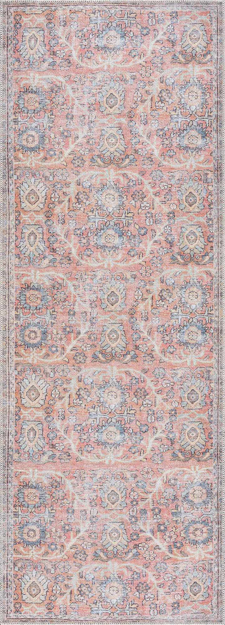Urpi Rose & Blue Washable Area Rug - Clearance - Ornate Home