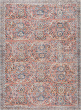 Urpi Rose & Blue Washable Area Rug - Clearance - Ornate Home