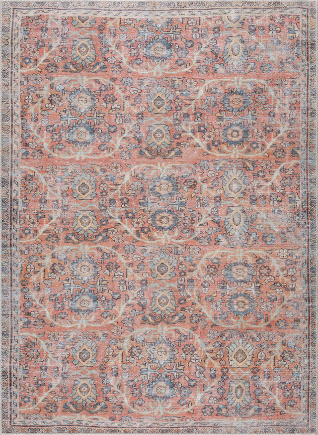 Urpi Rose & Blue Washable Area Rug - Clearance - Ornate Home