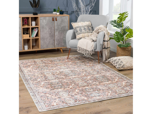 Urpi Rose & Brown Washable Area Rug - Clearance - Ornate Home