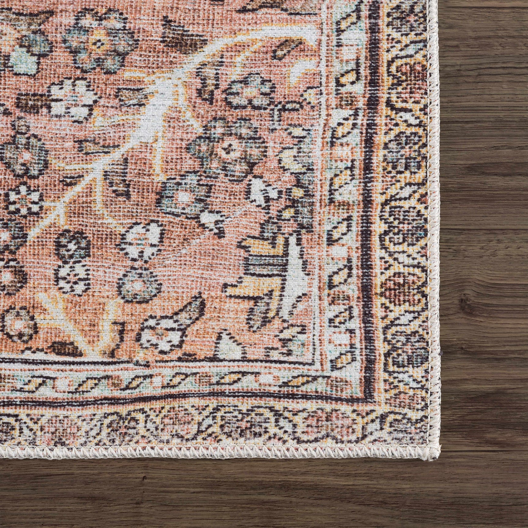 Urpi Rose & Brown Washable Area Rug - Clearance - Ornate Home