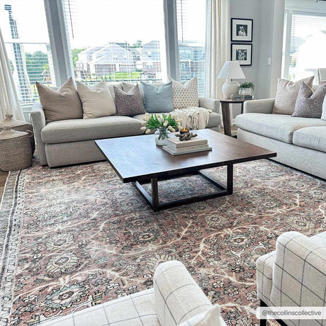 Urpi Rose & Brown Washable Area Rug - Clearance - Ornate Home