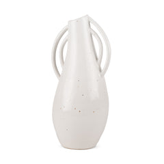 Urvi Off-White Tall Speckled Asymmetrical Ceramic Vase - Ornate Home
