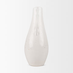 Urvi Off-White Tall Speckled Asymmetrical Ceramic Vase - Ornate Home