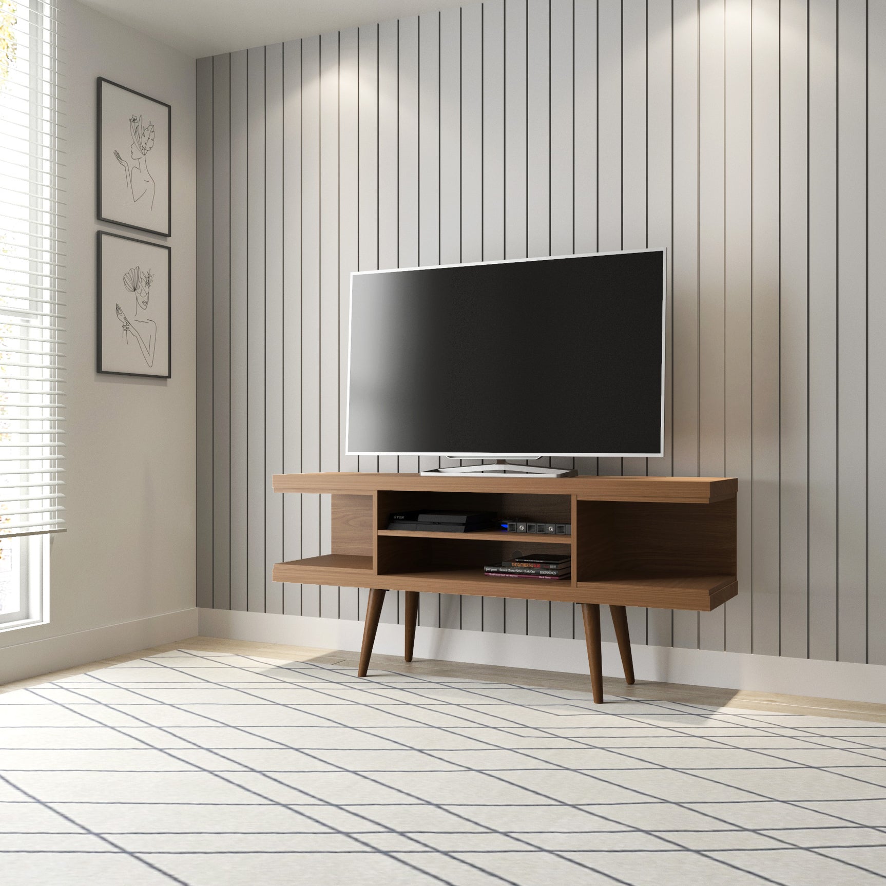 Utopia 53.14 TV Stand in Maple Cream - Ornate Home