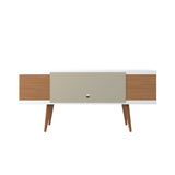 Utopia 53.14 TV Stand in White Gloss and Maple Cream - Ornate Home